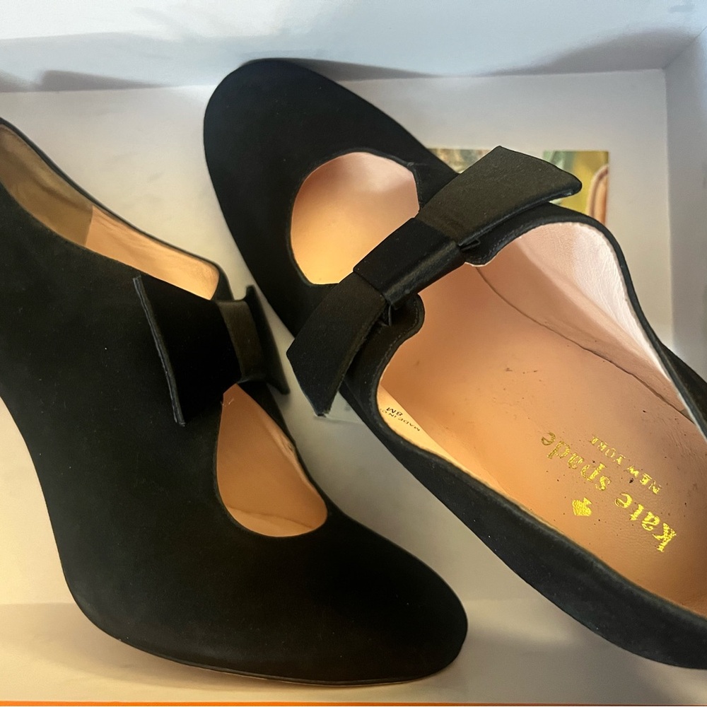 Kate Spade Black Bow Heels NWT